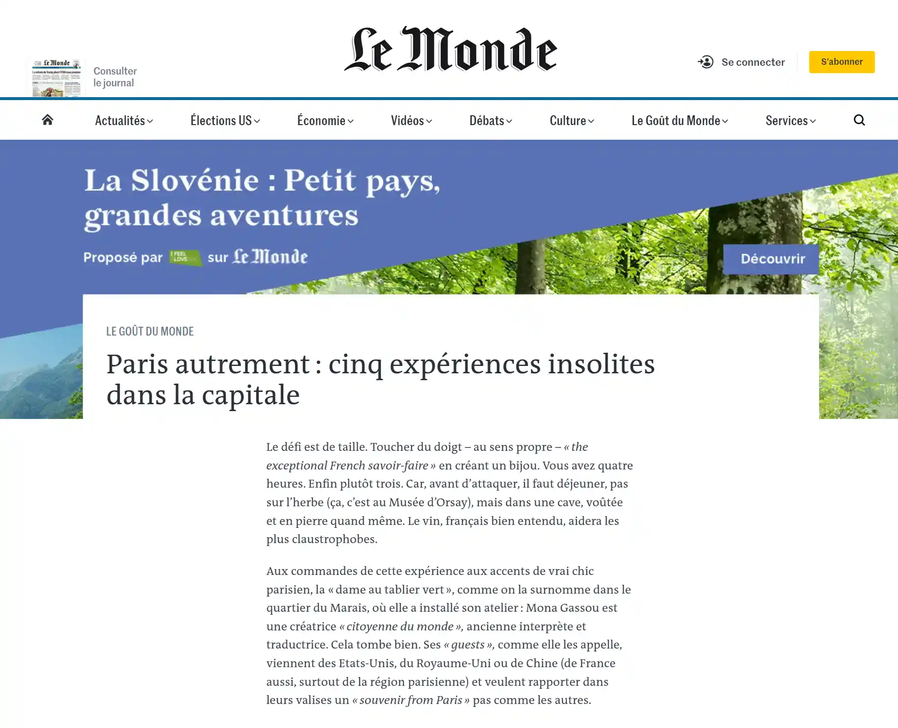 Article Le Monde Just Art Paris