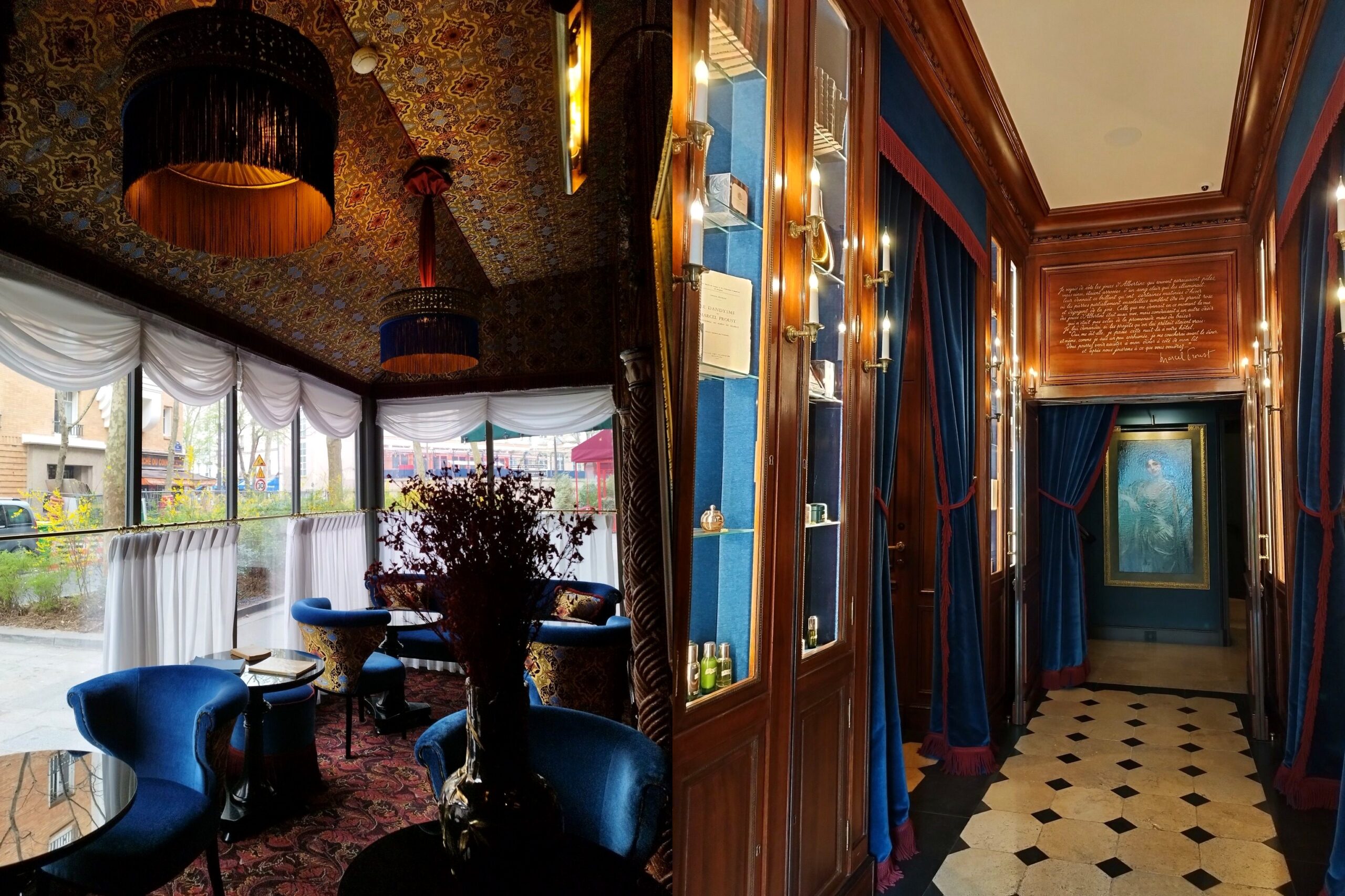 Maison Proust library salon Paris Marais Belle Epoque luxury boutique hotel